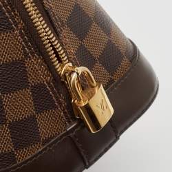 Pre Owned Louis Vuitton Brown Damier Ebene Canvas Alma PM Handbag