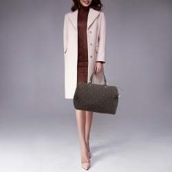 Pre Owned Louis Vuitton Fusain Monogram Mini Lin Canvas Speedy 30 Bag