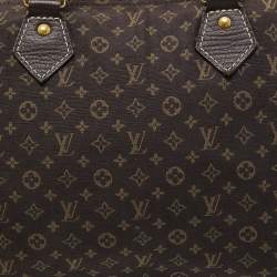 Pre Owned Louis Vuitton Fusain Monogram Mini Lin Canvas Speedy 30 Bag
