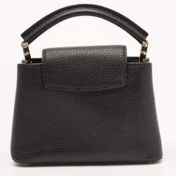 Pre Owned Louis Vuitton Black Leather Mini Capucines Bag