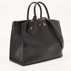 Pre Owned Louis Vuitton Black Leather City Steamer GM Bag
