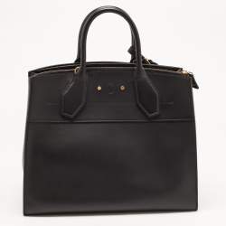 Pre Owned Louis Vuitton Black Leather City Steamer GM Bag