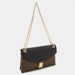 Pre Owned Louis Vuitton Black Monogram Canvas and Leather Pallas Chain Bag