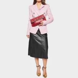 Pre Owned Louis Vuitton Red Monogram Glossy Leather My Deer Enigme Clutch