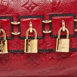 Pre Owned Louis Vuitton Red Monogram Glossy Leather My Deer Enigme Clutch