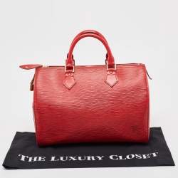 Pre Owned Louis Vuitton Red Epi Leather Speedy 30 Bag