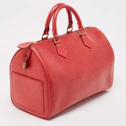 Pre Owned Louis Vuitton Red Epi Leather Speedy 30 Bag