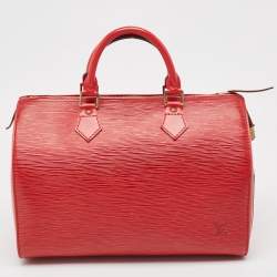 Pre Owned Louis Vuitton Red Epi Leather Speedy 30 Bag