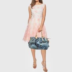 Pre Owned Louis Vuitton Blue Monogram Denim Limited Edition Patchwork Speedy Bag