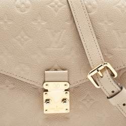 Pre Owned Louis Vuitton Tourterelle Monogram Empreinte Leather Pochette Metis Bag