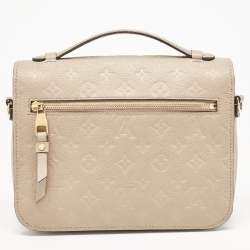 Pre Owned Louis Vuitton Tourterelle Monogram Empreinte Leather Pochette Metis Bag