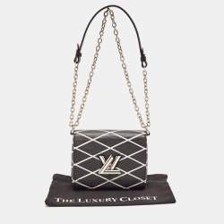 Pre Owned Louis Vuitton Black/White Malletage Epi Leather Twist PM Bag