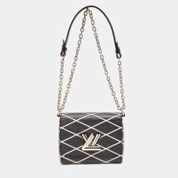 Pre Owned Louis Vuitton Black/White Malletage Epi Leather Twist PM Bag
