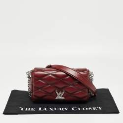 Pre Owned Louis Vuitton Bordeaux Malletage Leather GO-14 PM Bag