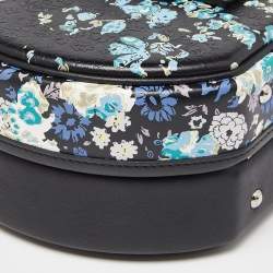 Pre Owned Louis Vuitton Black Floral Print Leather Petite Boite Chapeau Bag