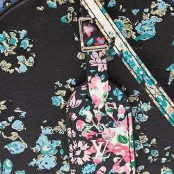 Pre Owned Louis Vuitton Black Floral Print Leather Petite Boite Chapeau Bag