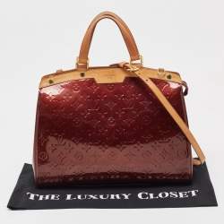 Pre Owned Louis Vuitton Amarante Monogram Vernis Brea GM Bag