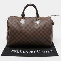 Louis Vuitton Damier Ebene Canvas Speedy 35 Bag
