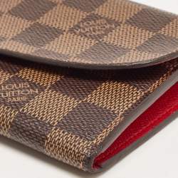 Louis Vuitton Red Damier Ebene Canvas Emilie Wallet