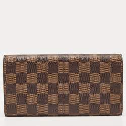 Louis Vuitton Red Damier Ebene Canvas Emilie Wallet
