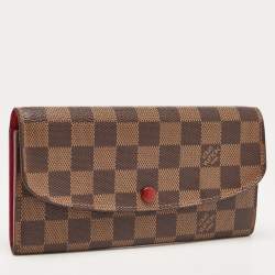 Louis Vuitton Red Damier Ebene Canvas Emilie Wallet
