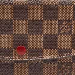 Louis Vuitton Red Damier Ebene Canvas Emilie Wallet