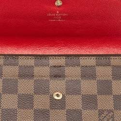 Louis Vuitton Red Damier Ebene Canvas Emilie Wallet