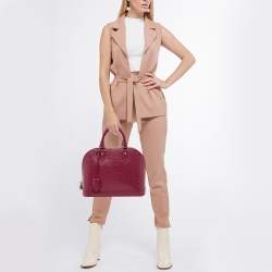 Pre Owned Louis Vuitton Fuchsia Epi Leather Alma PM Bag