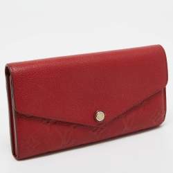 Louis Vuitton Red Monogram Empreinte Leather Sarah Wallet