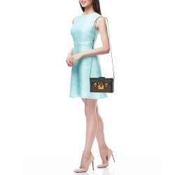 Pre Owned Louis Vuitton Black Monogram Canvas Petite Malle Bag
