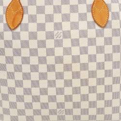 Louis Vuitton White Canvas Damier Azur Neverfull MM Tote Bag