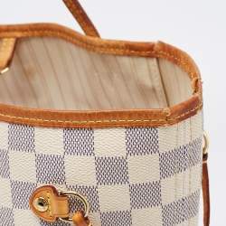 Louis Vuitton White Canvas Damier Azur Neverfull MM Tote Bag