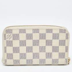 Pre Owned Louis Vuitton Damier Azur Canvas Compact Zippy Wallet