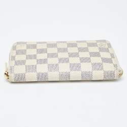 Pre Owned Louis Vuitton Damier Azur Canvas Compact Zippy Wallet