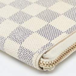 Pre Owned Louis Vuitton Damier Azur Canvas Compact Zippy Wallet