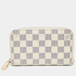 Pre Owned Louis Vuitton Damier Azur Canvas Compact Zippy Wallet