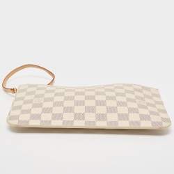 Louis Vuitton Damier Azur Canvas Neverfull Zipped Clutch 