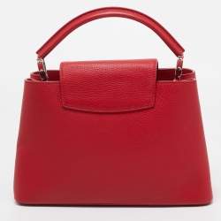 Pre Owned Louis Vuitton Rubis Taurillon Leather Capucines PM Bag