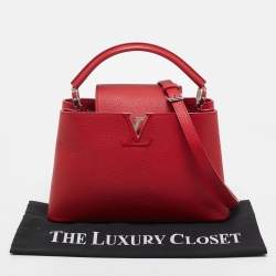 Pre Owned Louis Vuitton Rubis Taurillon Leather Capucines PM Bag