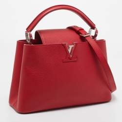 Pre Owned Louis Vuitton Rubis Taurillon Leather Capucines PM Bag