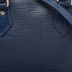 Pre Owned Louis Vuitton Myrtille Blue Epi Leather Alma BB Bag