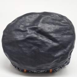 Pre Owned Louis Vuitton Blue Monogram Jacquard Fabric and Leather Limited Edition Aviator Bag      