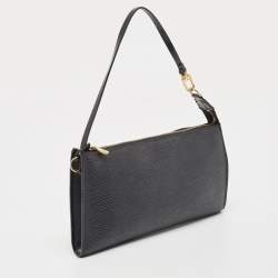 Pre Owned Louis Vuitton Black Epi Leather Pochette Accessoires Bag