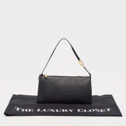 Pre Owned Louis Vuitton Black Epi Leather Pochette Accessoires Bag