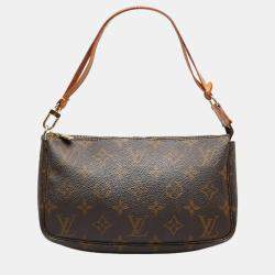 Pre Owned Louis Vuitton Brown Canvas Monogram Pochette Accessoires Shoulder Bag