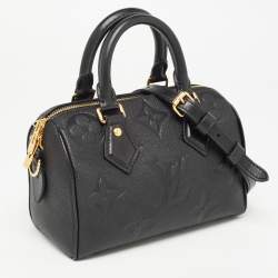 Pre Owned Louis Vuitton Black Empreinte Monogram Leather Speedy Bandouliere 20 Bag