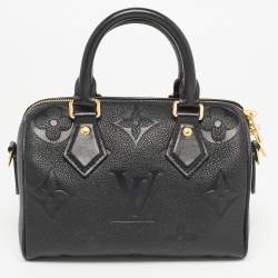 Pre Owned Louis Vuitton Black Empreinte Monogram Leather Speedy Bandouliere 20 Bag