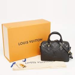 Pre Owned Louis Vuitton Black Empreinte Monogram Leather Speedy Bandouliere 20 Bag