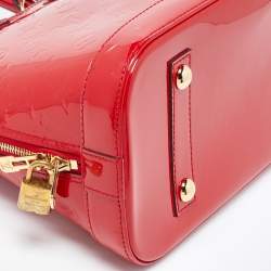 Pre Owned Louis Vuitton Cerise Monogram Vernis Alma PM Bag