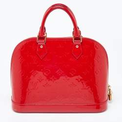 Pre Owned Louis Vuitton Cerise Monogram Vernis Alma PM Bag